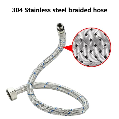 2Pcs Flexible Tap Connectors Tap Tails M10 (10mm) X 3/8" Fitting 60cm Long Flexible Pipe, Braided Tap Connector - Image 4