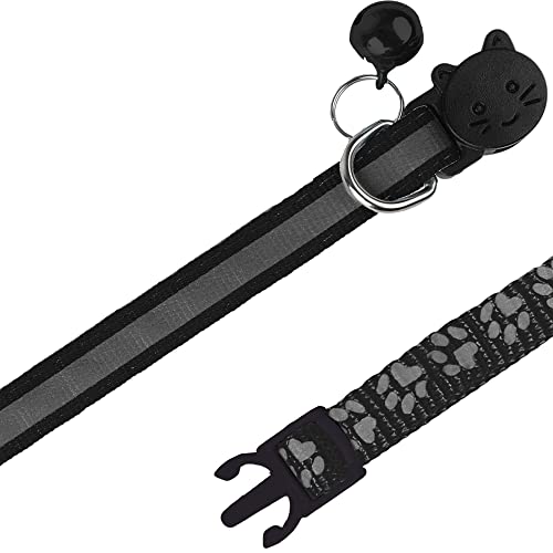 BANMODER 2 Pack Reflective Cat Collar Breakaway with Bell,Personalized Kitten Collars,Adjustable Safety Buckle Collar… - Image 5