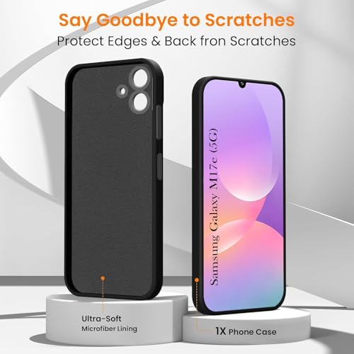 Image of Jkobi Rubberised Back Cover Case for Samsung Galaxy M17e (Textured Grip Design | Micro-Fiber Cloth Inside | Slim and Light Weight | Soft Touch and Feel)