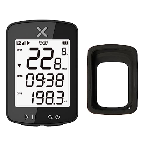 XOSS G Gen2 GPS Bike Computer Wireless with Cover(Black), Bluetooth IPX7 Waterproof Cycling Computer, Rechargeable Bicycle Speedometer Odometer with 2.2 inch LCD Screen, 28 hrs Long Battery Life