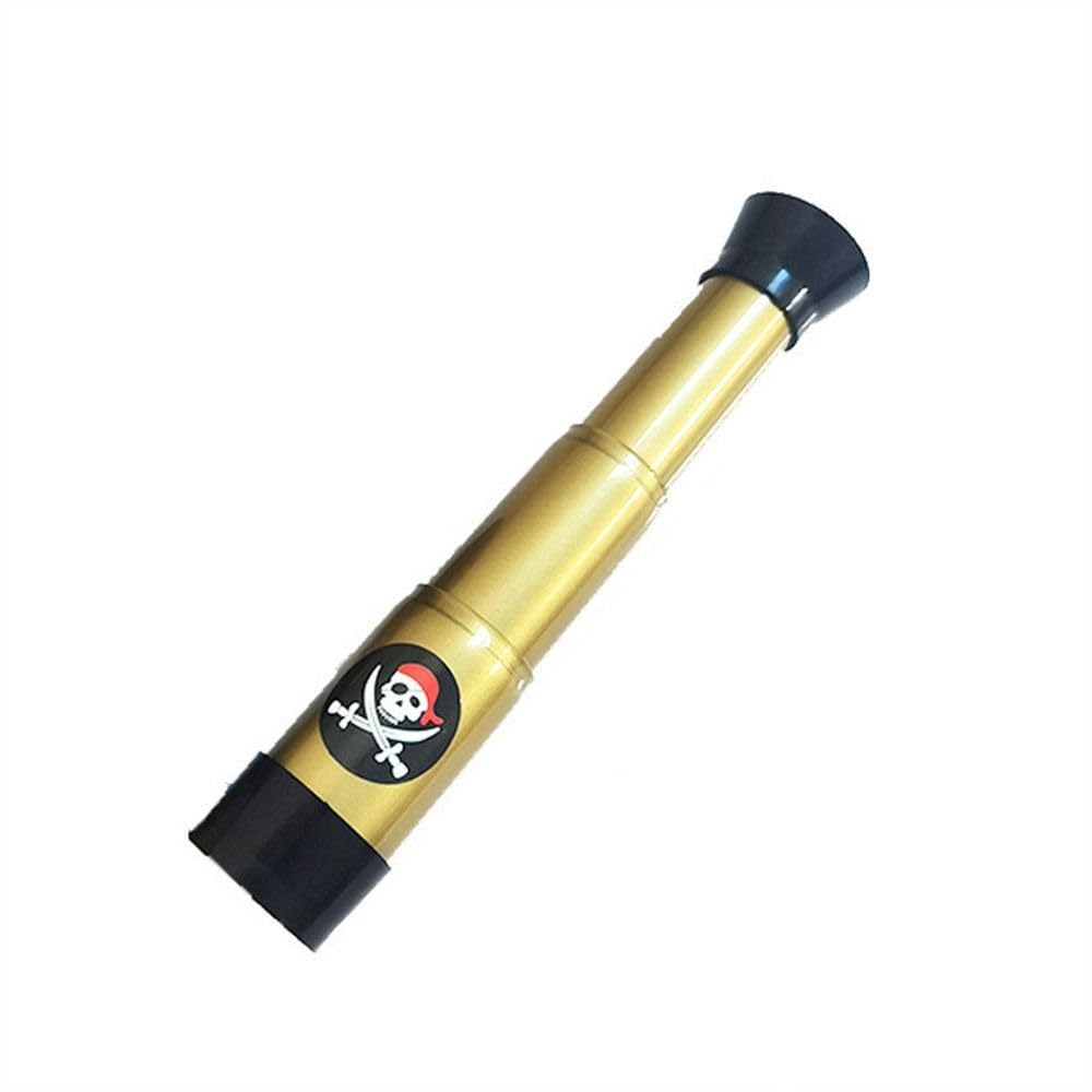 Single Tube Plastic Pirate Telescopes Halloween Party Decorations, Lightweight Small Telescope Decorations(Gold)