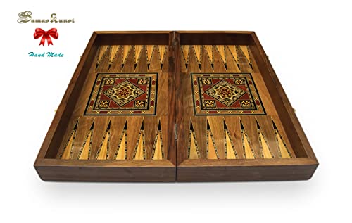 Backgammon en bois 50x50 cm Elessar avec jeu d'échecs et Dama