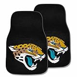 FANMATS NFL - Jacksonville Jaguars 2-pc Carpet Car Mat Set | Black | 17'x27' | Jaguar Head Primary Logo