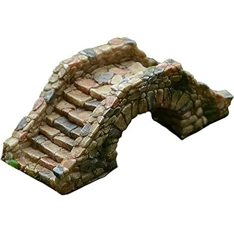 Garden Decoration Resin Craft Mini Bridge Outdoors Artificial Bridge Set Arch Plank Bridge Rockery Bonsai House Garden Decor Fish Tank Ornament Micro Landscape Gift Cover