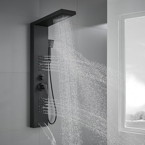 ROVATE Matte Black Shower Panel Cover