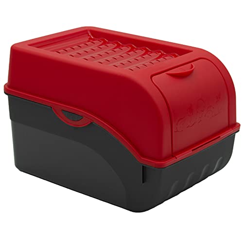 ARTECSIS Caja de Almacenamiento con Tapa + 6 Pegatinas / 29x19x19cm, 5L - 4 kg Patatas / Rojo - para Frutas y Verduras, Manzanas y Cebollas Cover