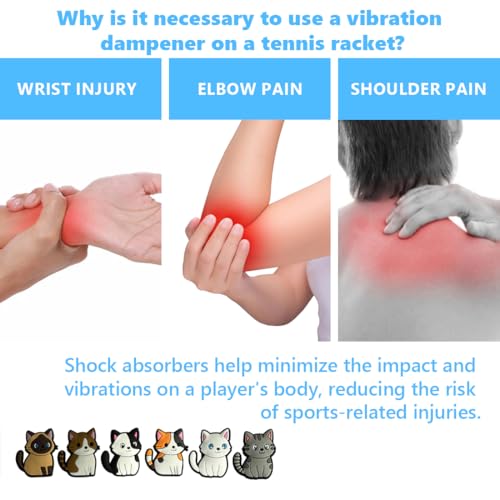 SGERUFZ 6 Stück Tennis-Vibrationsdämpfer Silikon Cartoon Stoßdämpfer für Kinder, Tennisschläger, Badmintonschläger