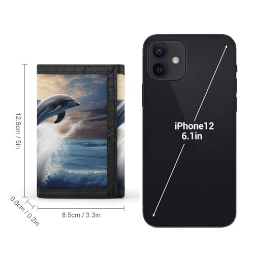 Beautiful Dolphin Trifold Wallet for Men - Money Clip Slim Wallets with Multiple Card Slots Minimalist Small Front Pocket Wallet for Everyday Carry2