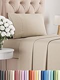 Picture of Twin XL Size 3 Piece Sheet Set - Comfy Breathable & Cooling Bed Sheets Set - Hotel Luxury Bedding for Women, Men, Kids, Teens, Boys & Girls - Deep Pockets and Wrinkle Free - Beige (Heathered Sheets)