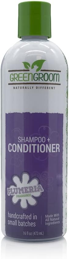 Green Groom Pet Shampoo Plus Conditioner 2 in 1 for Dogs and Cats, 16 oz - Natural Ingredients, Detangles and Moisturizes, Renews…