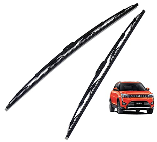 Image of Euro Care Metal Type Wiper Blade Compatibility with Mahindra XUV-300 Windshield Car Wiper Blade Size D-24,P-16