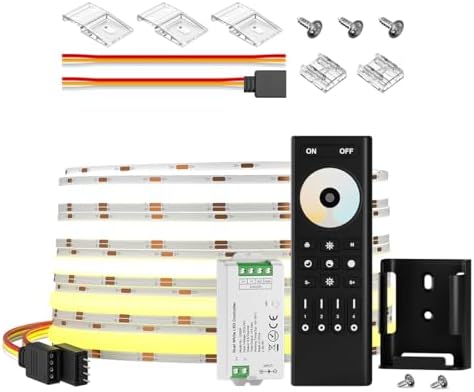 FCOB COB WS2811 IC RGB Flexibele LED-strip Hoge Dichtheid 16.4FT/5m DC24V 630LEDs/m 50IC 10mm Breed Witte PCB Droomkleuren Egaal Licht Adresseerbaar voor DIY (Geen voeding & controller inbegrepen
