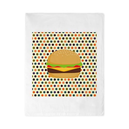 CafePress Mod Polka Dot Burger Twin Duvet Cover, Printed Comforter Cover, Unique Bedding,