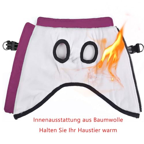 Voarge Hundejacke Winterweste Jacken, Hundemantel mit Geschirr für Kleine Hunde Hundemantel Wasserdicht Maschinen Waschbarer Reflektierender Streifen Design Haltbarer D-Ring (Lila, M)