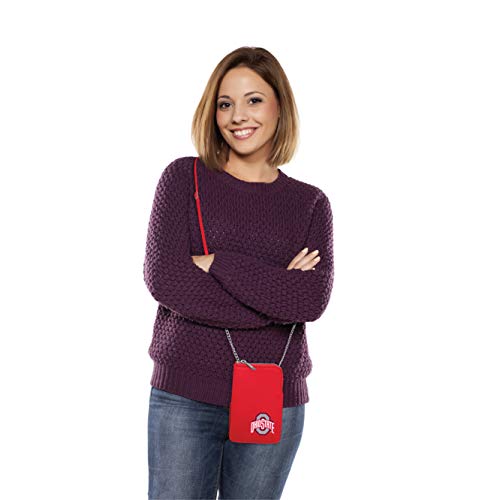 Littlearth womens NCAA Ohio State Buckeyes Pebble Smart Crossbody Purse, Team Color, 7.25” x 5"3