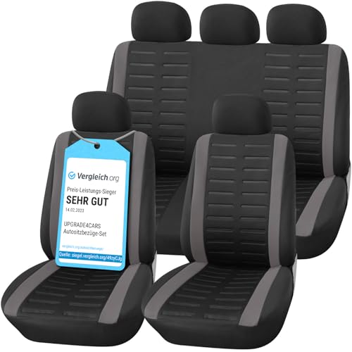 Upgrade4cars Fundas Asientos Coche Universales Negro Gris | Cubre...