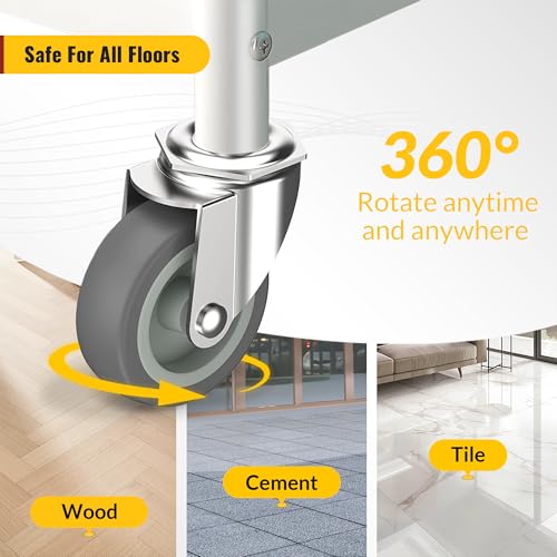 holkie caster wheels 3 inch with no brake stem casters 3834 -16 x 1-1234 stem diameter 3834 stem length 1-1234 threaded swivel casters set of 4 heavy duty castors grey