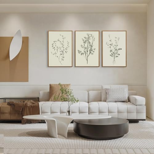 Neutral Floral Framed Wall Art Set of 3 16x24 by ZKFGPP - Used condition - Image 3