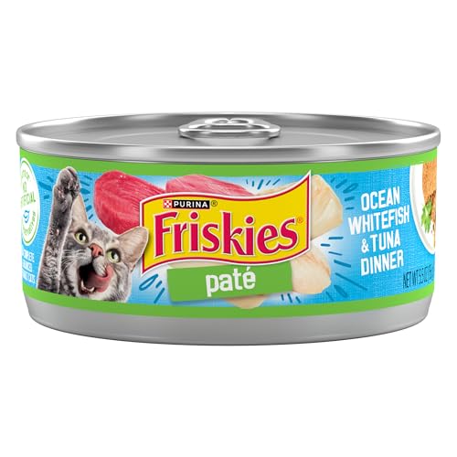 Purina Friskies Wet Cat Food Pate Ocean Whitefish and Tuna Dinner - (Pack of 24) 5.5 oz. Cans