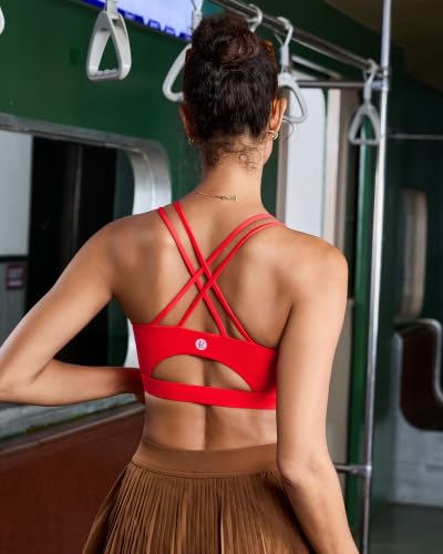 Image of RUNNING GIRL Sports Bras for Women,Padded Sports Bra Tank Top Sexy Crisscross Back High Impact Longline Workout Yoga Bra