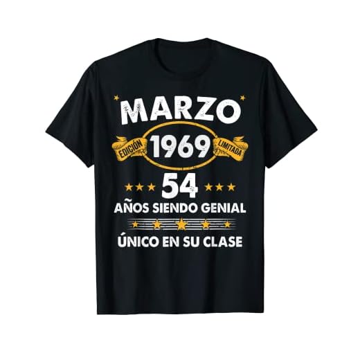 Hombre 54 Años Cumpleaños Regalo Hombre Marzo 1969 Marzo 54 Años Camiseta