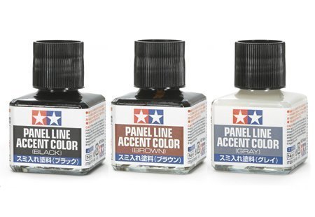 TAMIYA Panel Line Accent Color 3-colors(Black,Brown,Gray) Set [Japan Import]