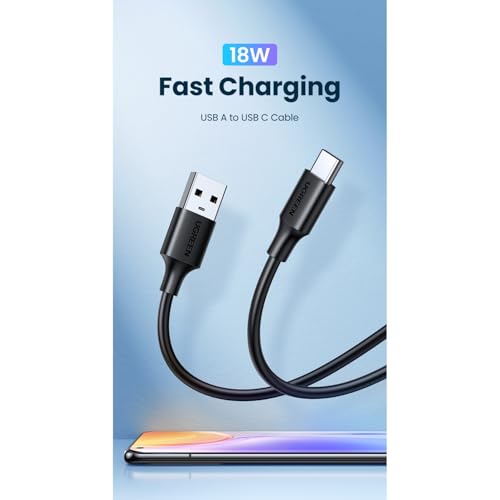 Image of UGREEN USB Type C 3A 1M Black Cable for Smartphone, Laptop, PC, Power Bank, Adapter