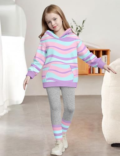 Toddler Girl Clothes Tie-Dye Stripe Color Block Toddler Girls Clothes Little Girls Kids 2pcs Outfits Hoodie Leggings
