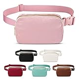 Riñonera riñonera para mujeres y hombres, bolso de cintura de moda, impermeable, para correr, senderismo, caminar y viajar, Rosado, Cinturón