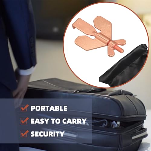 1PCS Portable Door Lock,Door Lock,Home Security Door Locker Travel Lockdown Locks for Additional Safety and Privacy Protion,for Home Hotel School Apartment(Rose Gold)