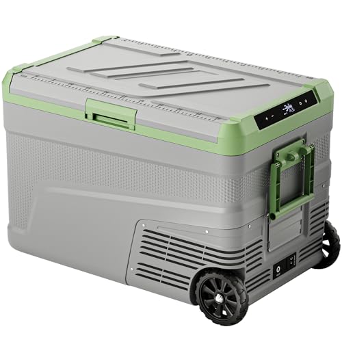 EKOJUCE 12 Volt Refrigerator Portable Fridge - 48 Quart(45L) Electric Cooler Big Zone with Wheels, 12V Fridge -4?-68? for Camping, Boating, Truck, RV, Outdoor, Home
