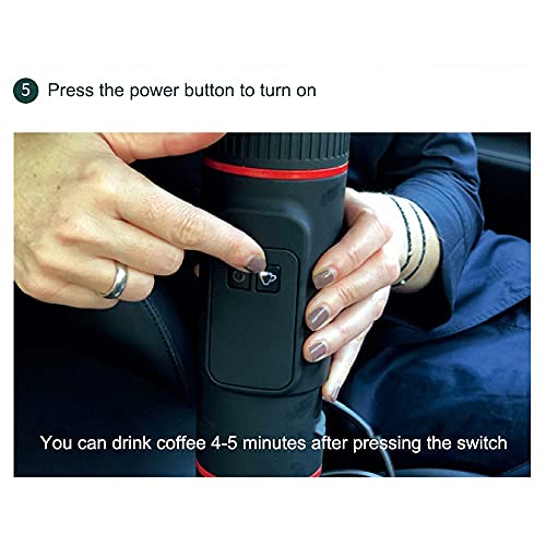 DYXYH 80 ml Mini Espresso Cafetera portátil Cafetera Semi-Automática Espresso Cafetera Coche Recargable Capsule Capsule… - Imagen 7