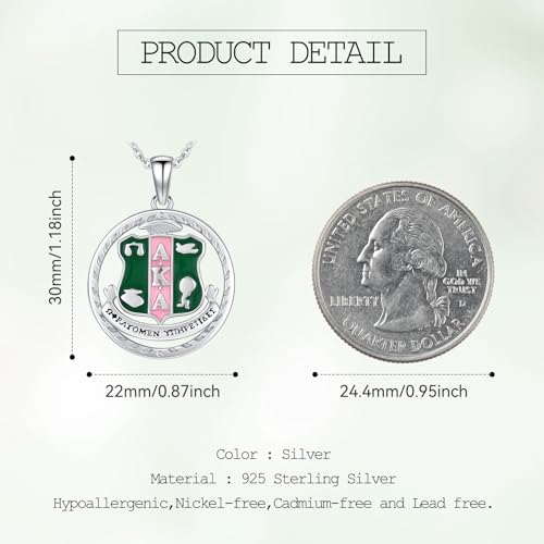 Aka Sorority Gifts for Women 925 Sterling Silver Aka Necklaces Pendant Jewelry 1908 Sorority Paraphernalia Gifts for Women Sister2