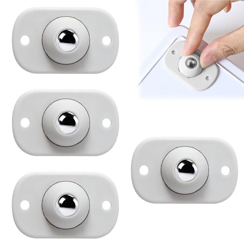 Kzouenzu Ruedas Mini Para Muebles [4 Piezas], Ruedas Universales De Acero Giratorias De 360°, Ruedas Adhesivas Para Bricolaje, Para Pequeñas Mesitas Y Cajas, Blanco