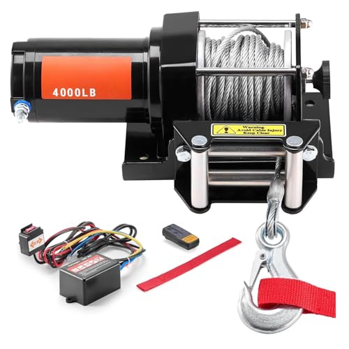 Winch eléctrico Hoist Arm 4000lbs con cable de acero 39ft y control remoto miniatura 1