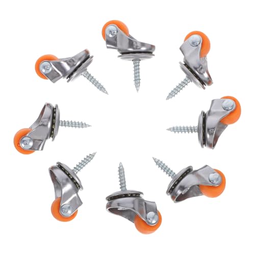 FONDOTIN 8個 静音家具用キャスター 高精スクリュー取付式 耐摩耗ソフトゴムホイール コンパクト設計で引き出しやトレイに スムーズな旋で安