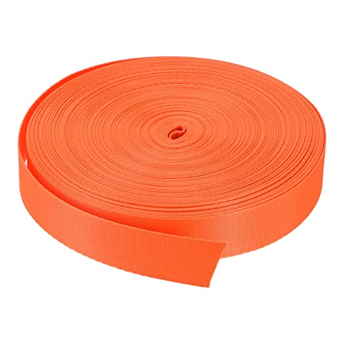 Image of Nylon Webbing Strap, 10 Metres, 1 inch /1.5 inch /2 inch Width, 0.7 mm Thickness (Orange, 1 inch)