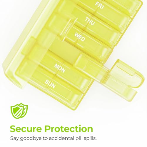Image of AUVON Weekly Pill Organizer 2 Times a Day, One-Sided Opening, Easy to Use