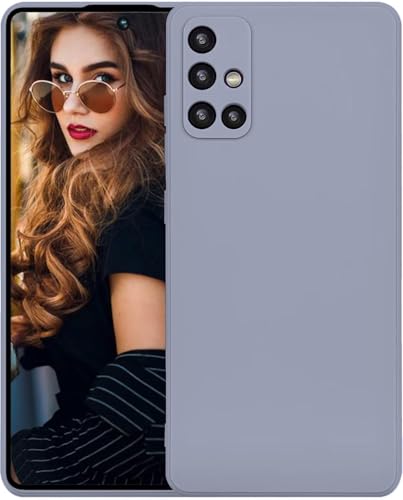 Image of DIZORO Liquid Silicone Soft Back Cover Case Designed for Samsung Galaxy M51 (Lavender Grey)