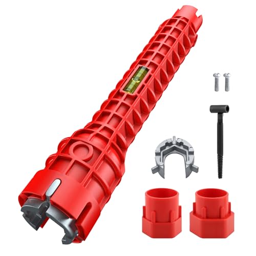 NUTSFLOW 8-in-1 Sink Wrench – Multifunctional Plumbing Tool for Faucet, Pipe & Aerator Repair, ABS & Zinc Alloy Basin Wrench with Extended Reach for Kitchen & Bathroom