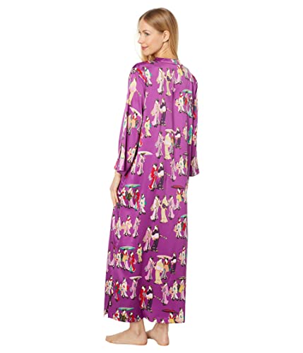 Image of N Natori Women's Geisha- Printed Satin Caftan Length 52 inch