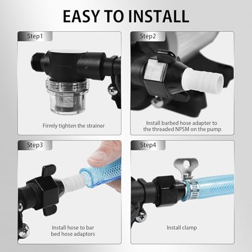 Image of WASSERMANN RV Water Pump 12V DC 4008-101-A65 /E65 Replacement, 3.0 GPM 55PSI, Quiet Pump with Pressure Switch for Camper RV Shower Garden Industrial Yacht Sprayer Food Truck Travel Trailer Water Pumps