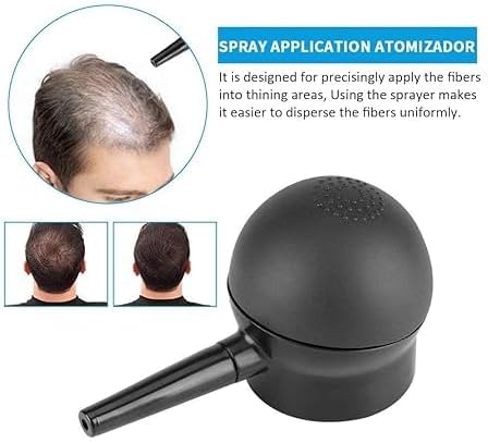 Applicateur de Fibres Capillaires Noires avec Spray Épaississant - Solution Indétectable pour Cheveux Clairsemés - Description
