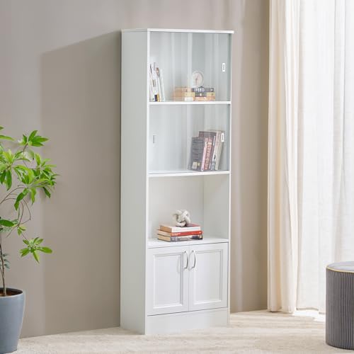 Image of Home Centre | Helios - Alton | Engineered Wood | Open Book Shelves | White | 1 Year Warranty