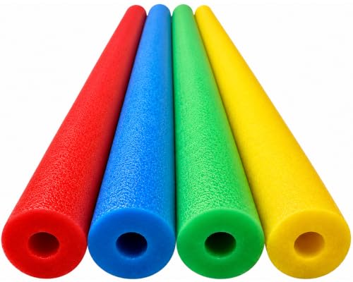 Play22 Jumbo Pool Noodles Foam 4 Pack - Extra Dense Foam Swim Noodles for Pool Lake & Float Training - 4 Bright Colors - Durable Multi-Use Water & Exercise Tubes