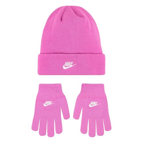 Image of Nike Kids Grade School Futura Club Beanie Hat & Gloves Set Youth Boys Girls