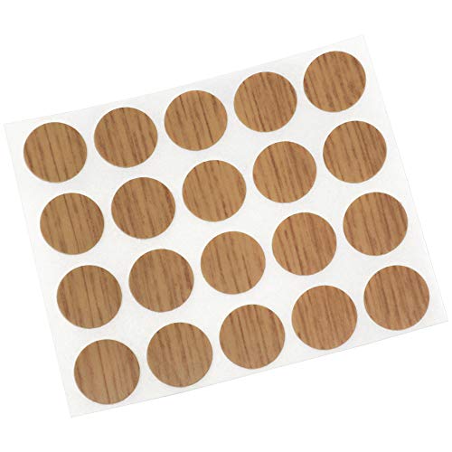 Adsamm® / 20 x Abdeckkappen / Eiche / Ø 13 mm / rund / 0,45 mm dünne selbstklebende Möbelpflaster