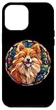 Photo Gallery custodia per iphone 15 pro max piombo in vetro colorato con cane pomerania, design artistico Photo Gallery custodia per iphone 15 pro max piombo in vetro colorato con cane pomerania, design artistico