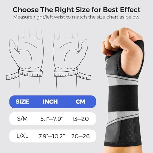 FREETOO Carpal Tunnel Wrist Brace Pro, Neutral Wrist Splint Wrist Support - 5