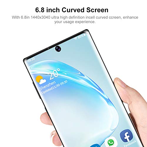 Unlocked Smartphone, 6.8" Ultra HD Incell Curved Screen Phone, 2+16G MTK6580P Mobile Phone, Dual SIM Cell Phone Unlocked, Free 128G Memory Card for Android 9.1 System (Black)